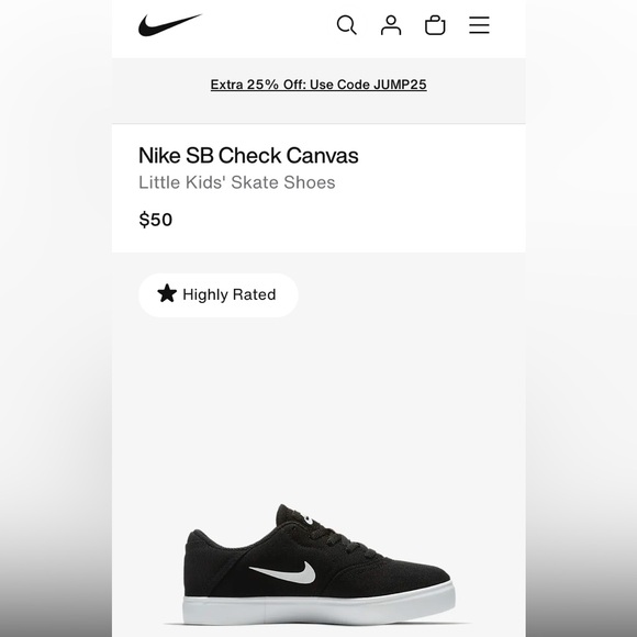 NIB-Nike SB Check Canvas Little Kids' Skate Shoes - Picture 10 of 10